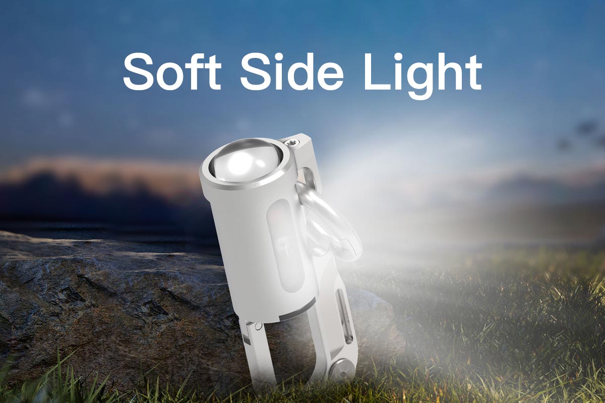 White soft side light on a rock with a scenic background